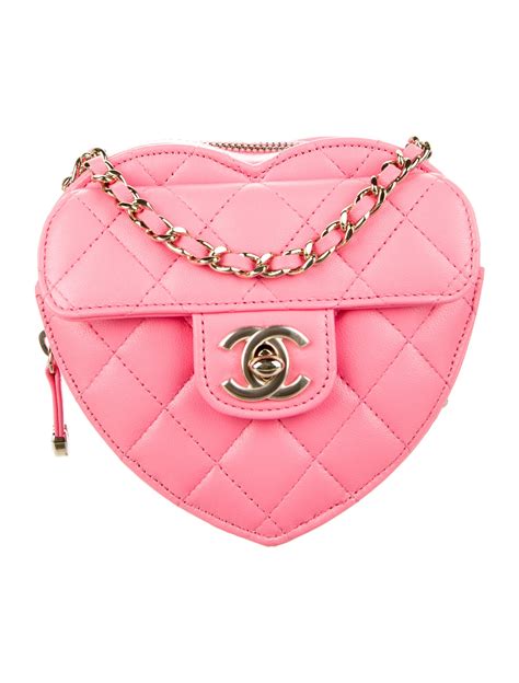 chanel pink crossbody bag|pink heart chanel bag.